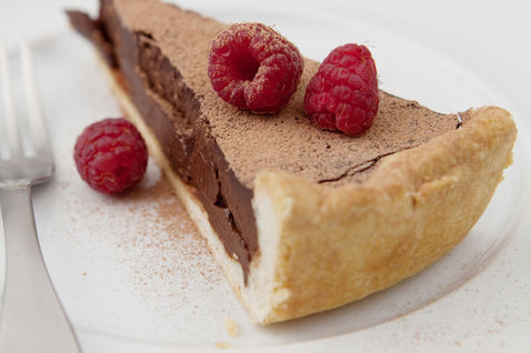 Chocolate Cake and Raspberries